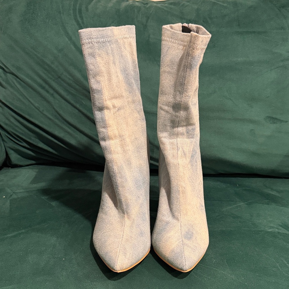 So Me Light Blue Heeled Boots